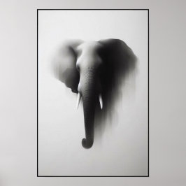 Elefant im Nebeln Abstrakt Poster