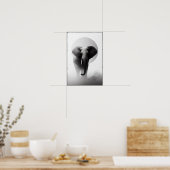 Elefant im Nebeln Abstrakt Poster (Küche)