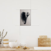 Elefant im Nebeln Abstrakt Poster (Küche)