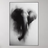 Elefant im Nebeln Abstrakt Poster (Vorne)