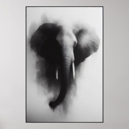 Elefant im Nebeln Abstrakt Poster