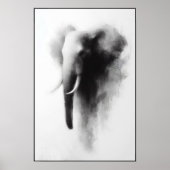 Elefant im Nebeln Abstrakt Poster (Vorne)
