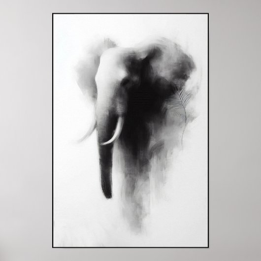 Elefant im Nebeln Abstrakt Poster (Vorne)