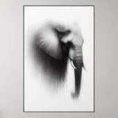 Elefant im Nebeln Abstrakt Poster (Vorne)