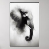 Elefant im Nebeln Abstrakt Poster (Vorne)
