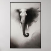 Elefant im Nebeln Abstrakt Poster (Vorne)