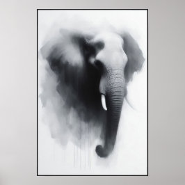 Elefant im Nebeln Abstrakt Poster