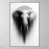 Elefant im Nebeln Abstrakt Poster (Vorne)