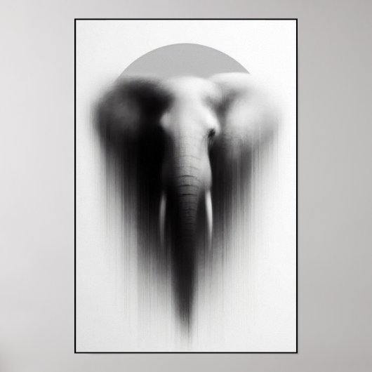 Elefant im Nebeln Abstrakt Poster (Vorne)