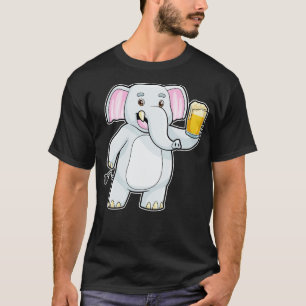 Elefant im Party mit Bierglas T-Shirt