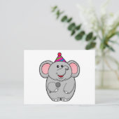 Elefant im Party mit Mikrofon Postkarte (Stehend Vorderseite)