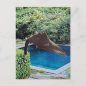 Elefant im Pool surreale Collage Postkarte (Vorderseite)