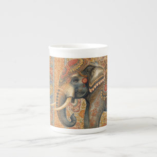 Elefant im Vintage-Stil, antiker Elefant, Elefante Porzellantasse