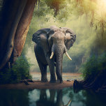 Elefant im Wilden Jigsaw-Puzzle Puzzle<br><div class="desc">Elefant im Wilden Puzzle. Dieses grafische Design-Kunstwerk eines wunderschönen Wildtieres,  eines Elefanten,  stehend in ihrer Umwelt unseres Naturdschungel.</div>