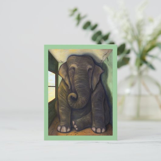 Elefant im Zimmer Postkarte (Stehend Vorderseite)