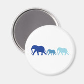 Elefant in Blau Magnet (Vorderseite/Rückseite)