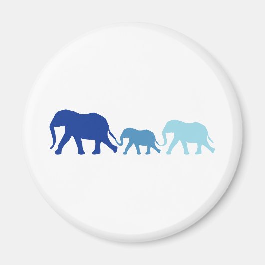 Elefant in Blau Magnet (Vorne)
