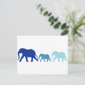 Elefant in Blau Postkarte (Stehend Vorderseite)