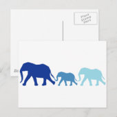Elefant in Blau Postkarte (Vorne/Hinten)