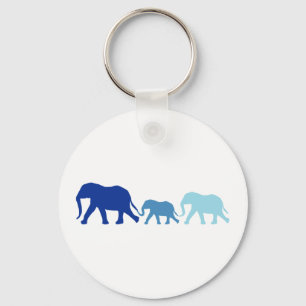 Elefant in Blau Schlüsselanhänger