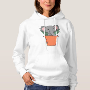 Elefant in Blumentop Funny Elephant Pflanze Hoodie