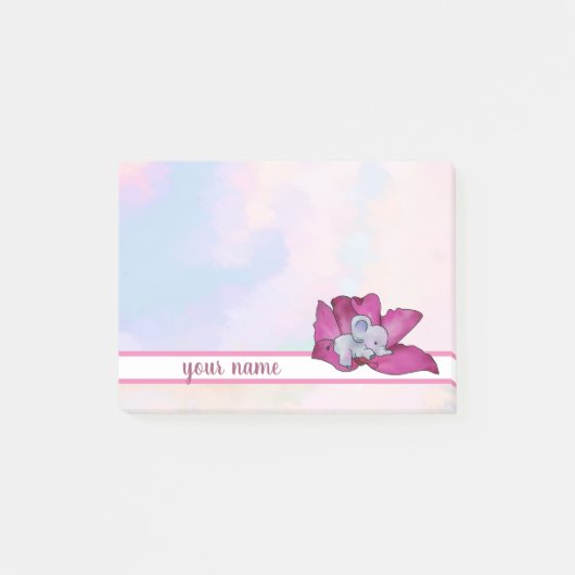 Elefant in Blüte Klebezettel Post-it Klebezettel (Vorderseite)