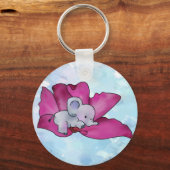 Elefant in Blüte Schlüsselanhänger (Vorderseite)