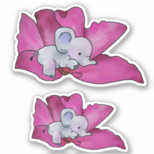 Elefant in BlüteAufkleber Aufkleber