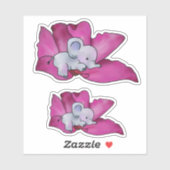 Elefant in BlüteAufkleber Aufkleber (Blatt)