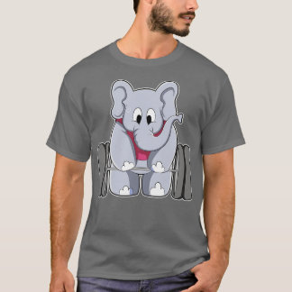 Elefant in Bodybuilding mit Barbell T-Shirt