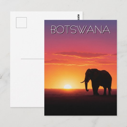 Elefant in Botswana Postkarte (Vorne/Hinten)