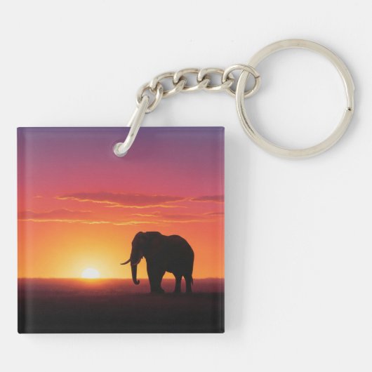 Elefant in Botswana Schlüsselanhänger (Rückseite)