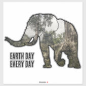 Elefant in den Ruinen Kambodschas: Der "Earth Day Aufkleber (Blatt)