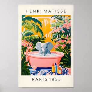 Elefant in der Badewanne Funny Poster, tropisches  Poster