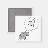 Elefant in der Liebe Magnet (Vorderseite/Rückseite)