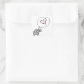 Elefant in der Liebe Quadratischer Aufkleber (Tasche)