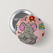 Elefant in der Meditation Button (Vorne & Hinten)