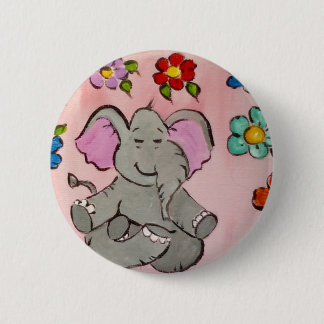 Elefant in der Meditation Button