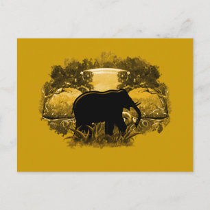 Elefant in der Natur Postkarte