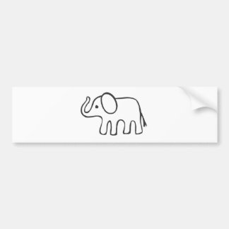 Elefant in der Schwarzweiss-Skizze Autoaufkleber