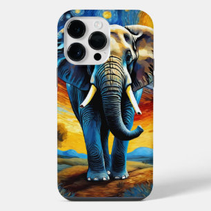 Elefant in der sternenklaren Nacht iPhone 14 Pro Max Hülle
