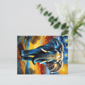 Elefant in der Sternennacht Postkarte (Stehend Vorderseite)