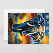 Elefant in der Sternennacht Postkarte (Vorne/Hinten)