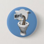 Elefant in der Toilette festgehalten Button (Vorderseite)