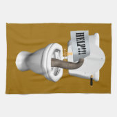 Elefant in der Toilette festgehalten Geschirrtuch (Horizontal)