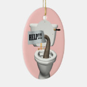 Elefant in der Toilette festgehalten Keramikornament (Rechts)