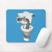Elefant in der Toilette festgehalten Mousepad (Mit Mouse)