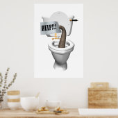 Elefant in der Toilette festgehalten Poster (Küche)