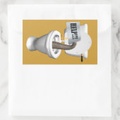 Elefant in der Toilette festgehalten Rechteckiger Aufkleber (Tasche)