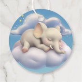 Elefant in der Wolkendusche Geschenkanhänger (Rückseite)